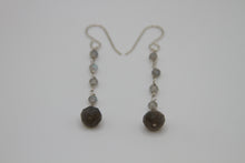 Load image into Gallery viewer, Labradorite Button Dream Silver Earrings