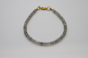 Labradorite Faceted Gold Bracelet