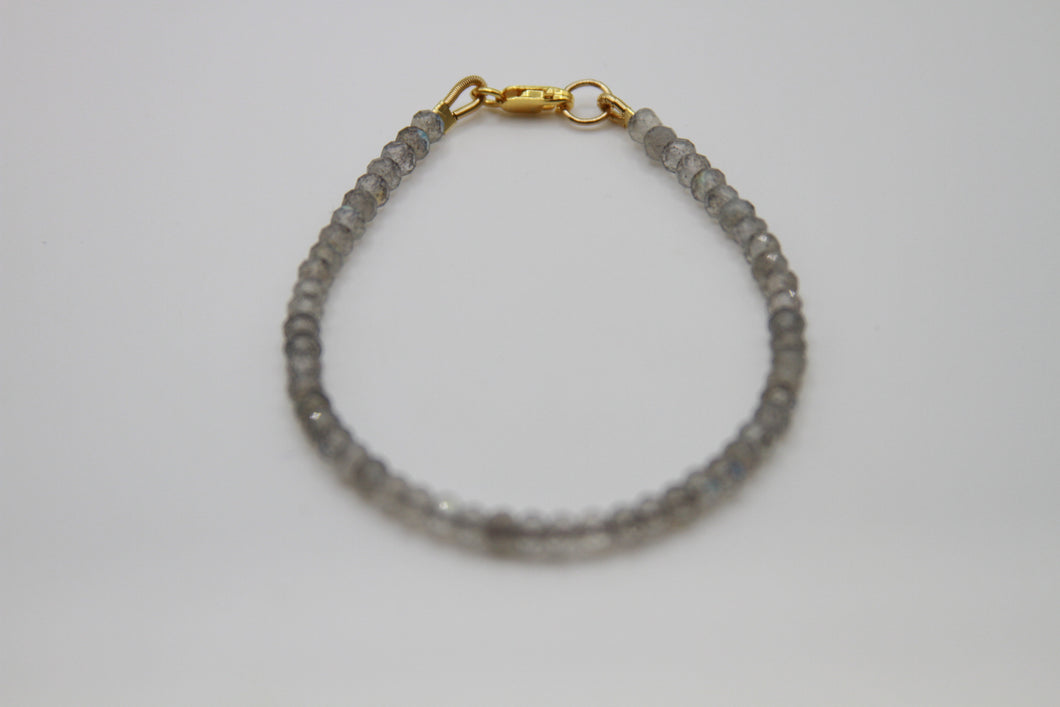 Labradorite Faceted Gold Bracelet