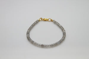 Labradorite Faceted Gold Bracelet