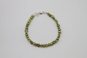 Glimmering Green Silver Bracelet