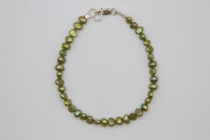 Glimmering Green Silver Bracelet