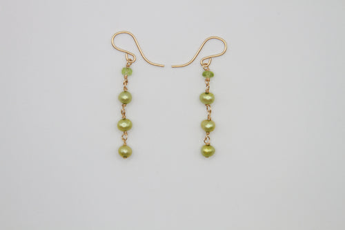 Green Spring Gold Earrings