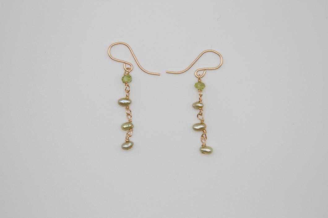 Celestial Green Gold Earrings