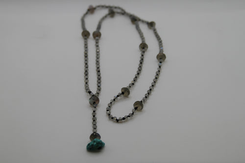 Labradorite & Silk Prayer Necklace
