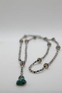 Labradorite & Silk Prayer Necklace