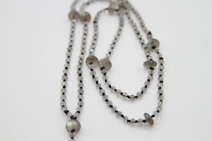 Labradorite & Silk Prayer Necklace