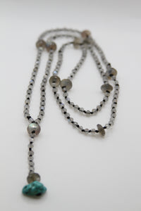 Labradorite & Silk Prayer Necklace