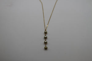 Four Green Pearls Necklace
