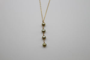 Four Green Pearls Necklace