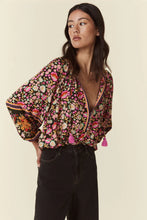 Load image into Gallery viewer, Impala Lily Tie Blouse - Night Blossom