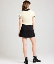 Load image into Gallery viewer, Zuri Knit Polo Top- Pearl/Black