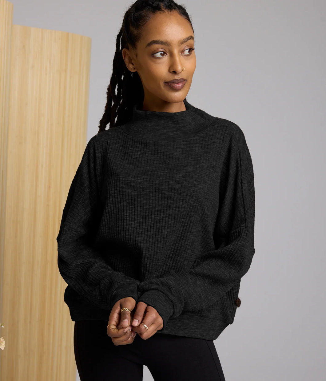 Ora Long Sleeve- Black/Brown Marl