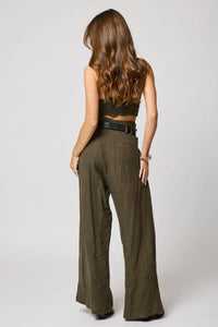 Linen Knotch Waist Pant- Palma