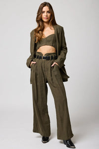 Linen Knotch Waist Pant- Palma