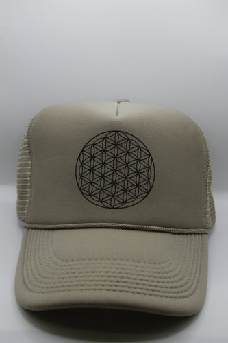 Trucker Hat Flower of Life Khaki/Black