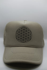 Trucker Hat Flower of Life Khaki/Black