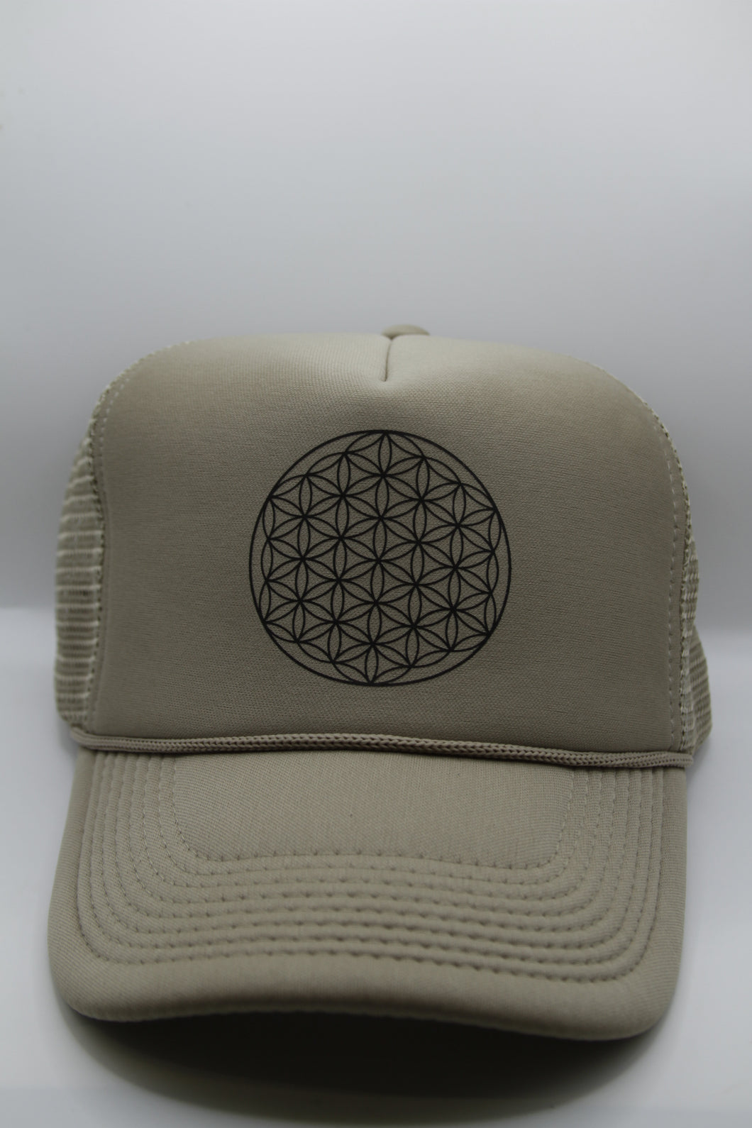 Trucker Hat Flower of Life Khaki/Black