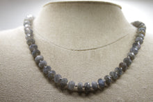 Load image into Gallery viewer, Knotted Cream Silk and Labradorite Necklace