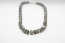 Load image into Gallery viewer, Knotted Cream Silk and Labradorite Necklace