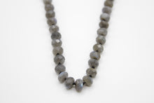 Load image into Gallery viewer, Knotted Black Silk and Labradorite Necklace