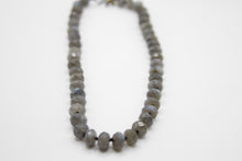 Load image into Gallery viewer, Knotted Black Silk and Labradorite Necklace