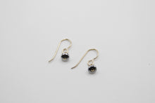 Load image into Gallery viewer, Hematite Faceted Gold Button Earrings