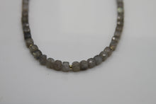 Load image into Gallery viewer, Square Faceted Gold Labradorite Necklace