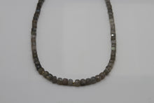 Load image into Gallery viewer, Square Faceted Gold Labradorite Necklace