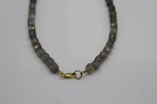 Load image into Gallery viewer, Square Faceted Gold Labradorite Necklace