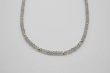 Load image into Gallery viewer, Labradorite &amp; Gold Beads Faceted Choker Necklace