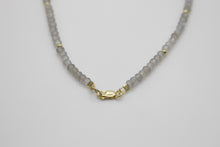 Load image into Gallery viewer, Labradorite &amp; Gold Beads Faceted Choker Necklace