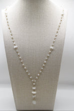 Load image into Gallery viewer, Moonstone Pendulum Lariat Necklace