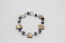 Load image into Gallery viewer, Abalone Iolite Silver Bracelet