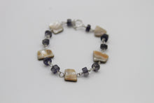 Load image into Gallery viewer, Abalone Iolite Silver Bracelet