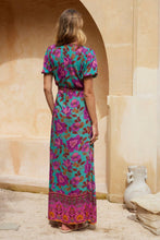 Load image into Gallery viewer, Dawn Wrap Maxi Dress- Teal Bouquet