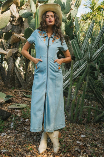 Bambi Midi Dress- Denim
