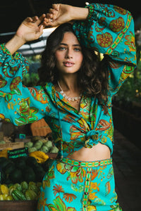 Flora Blouse- Peacock