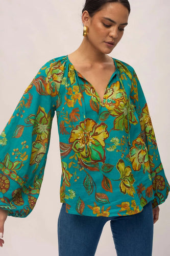 Flora Blouse- Peacock