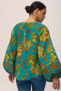 Flora Blouse- Peacock