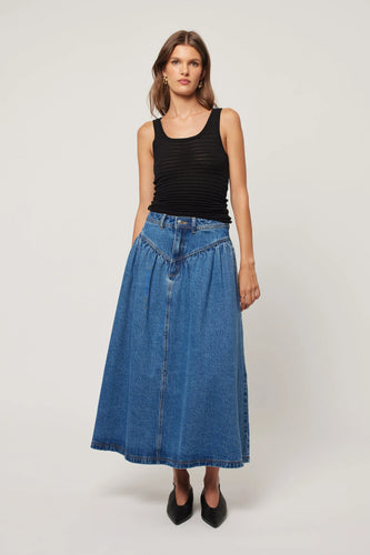 Leonie Denim Skirt- River Blue