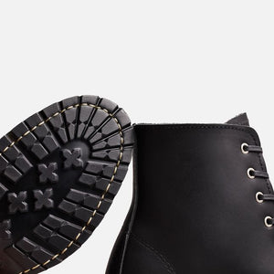 Clara Heeled Boot in Black Boundary Leather