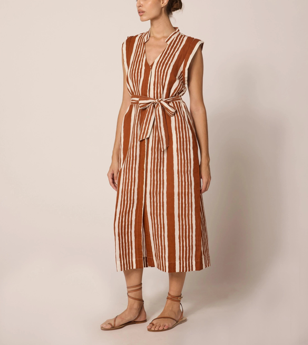 Lani Midi Dress- Vecchio Stripe