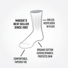 Load image into Gallery viewer, Organic Cotton Crew Socks- White