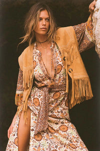 Fearless Heart Suede Fringe Vest- Sun Glow