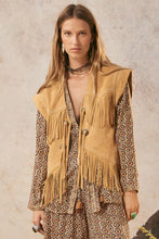 Load image into Gallery viewer, Fearless Heart Suede Fringe Vest- Sun Glow