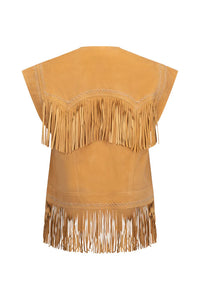 Fearless Heart Suede Fringe Vest- Sun Glow