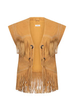 Load image into Gallery viewer, Fearless Heart Suede Fringe Vest- Sun Glow