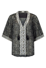 Load image into Gallery viewer, Little Bird Flutter Sleeve Blouse- Midnight