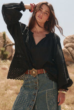 Load image into Gallery viewer, Love in the Afternoon Lace Blouse- Midnight Rose